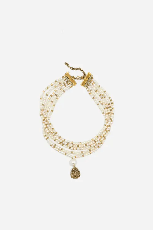 Sita Nevado Layer Gela Pendant Choker Necklace - Kota Wellness