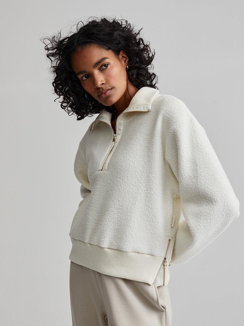 Varley Roselle Half Zip Fleece - Egret - Kota Wellness