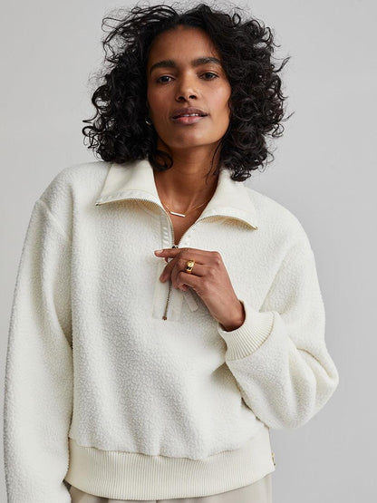 Varley Roselle Half Zip Fleece - Egret - Kota Wellness